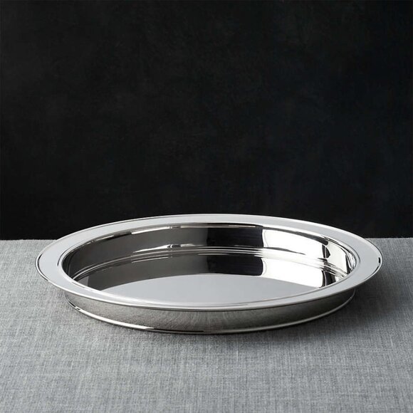$85 15" Crate & Barrel Easton Stainless Steel Bar Tray / Serving - Picture 1 of 5